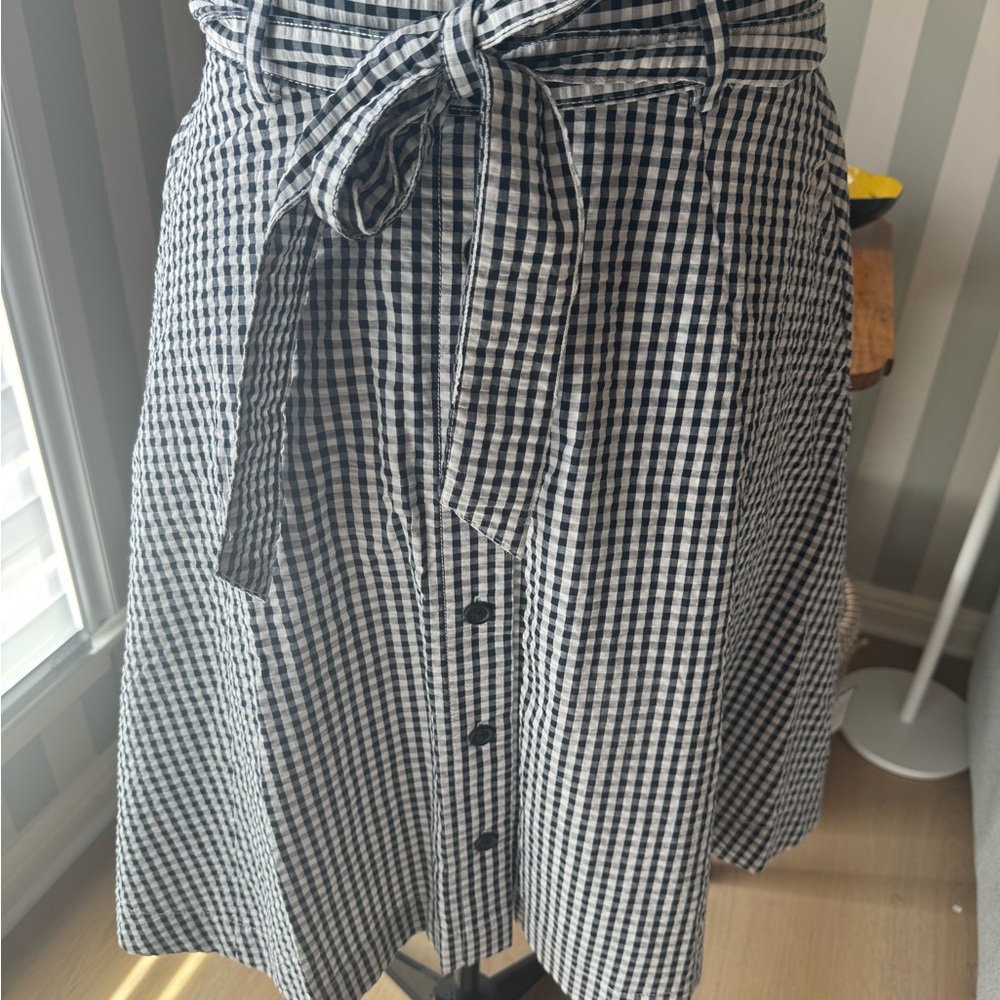 Brooks Brothers Black and White Gingham  seersucker Skirt - Picture 7 of 7